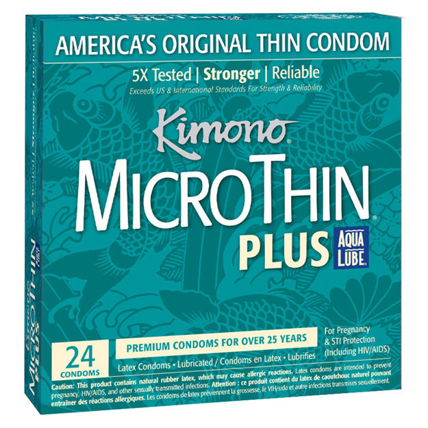 KIMONO-MICRO-THIN-PLUS-AQUA-LUBE-BOX-24-UNITS