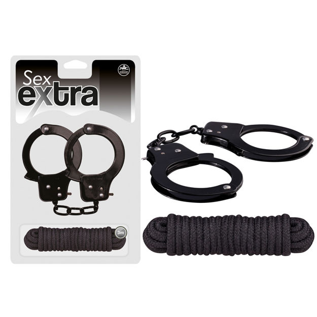 SEX-EXTRA-METAL-CUFFS-LOVE-ROPE-KIT-SET-BLACK