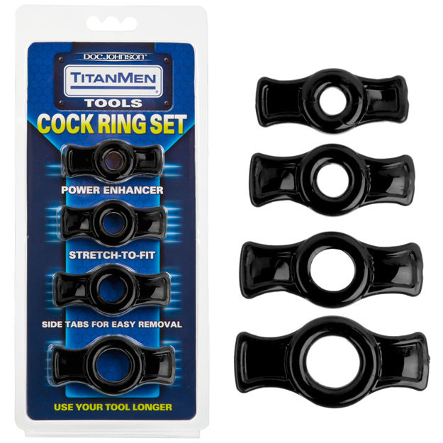 TITANMEN-TOOLS-COCK-RING-SET-BLACK