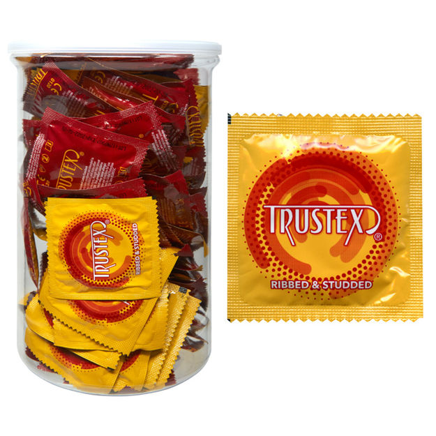 CONDOM-TRUSTEX-RIBBED-STUDDED-LUB