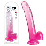 King-Cock-Clear-9-With-Balls-Pink