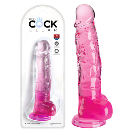 King-Cock-Clear-8-With-Balls-Pink