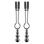 Image de Beaded Nipple Clamps - Black Chrome