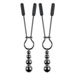 Image de Beaded Nipple Clamps - Black Chrome