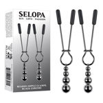 Image de Beaded Nipple Clamps - Black Chrome