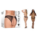 Image de Lace Edge Open Panty - Black - Plus Size